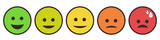 Pain scale or Rating scale in the form of emoticons. Vector clipart isolated on white background.