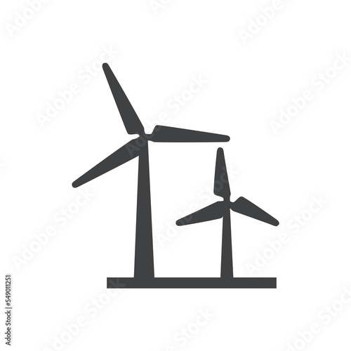 Wind power. Wind turbine vector icon