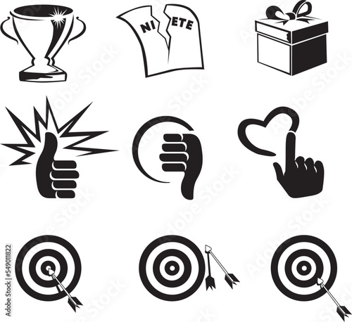Piktogram Hauptgewinn, Niete und Trostpreis
