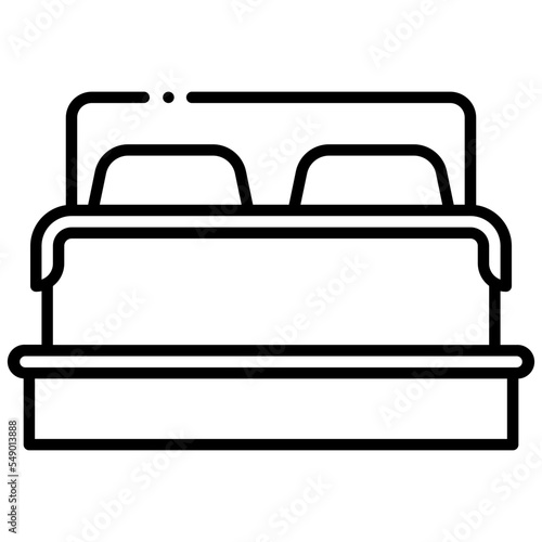 bed with pillows icon