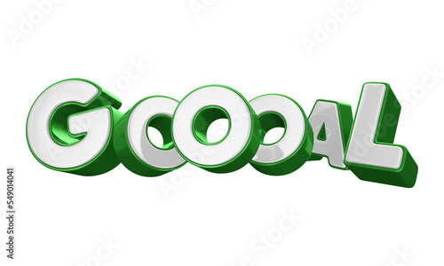 Green goal 3d font, isolated goal stamp