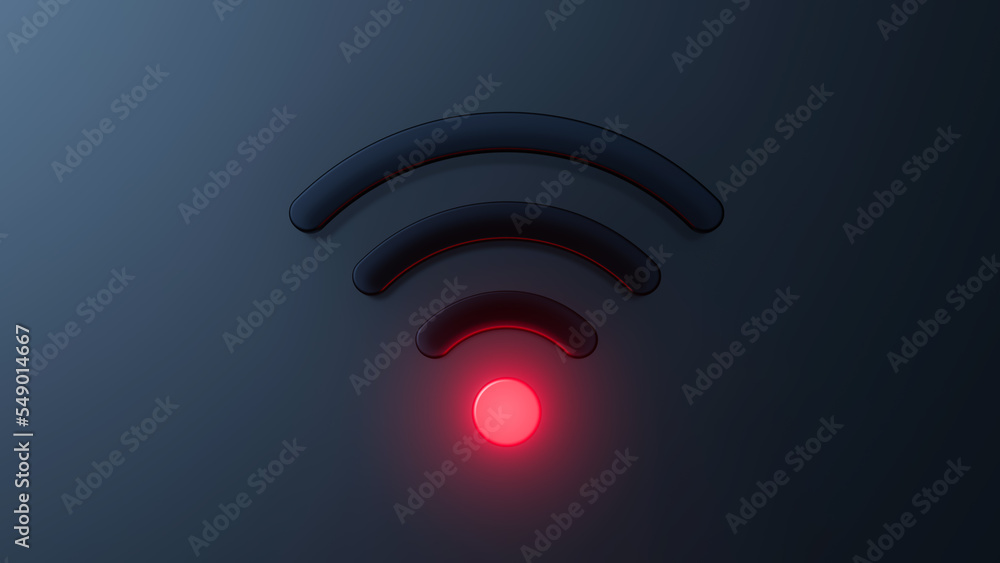3d rendering , wifi icon low signal 3d rendering , wifi icon low signal