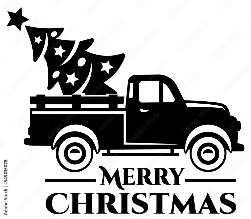 Christmas Truck SVG, Merry Christmas SVG, Christmas SVG, Classic Truck