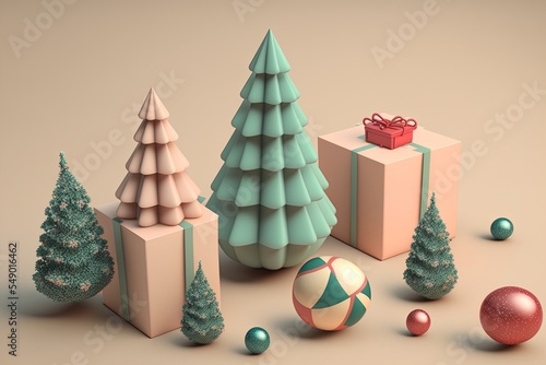 Illustration about Christmas. Made by AI.