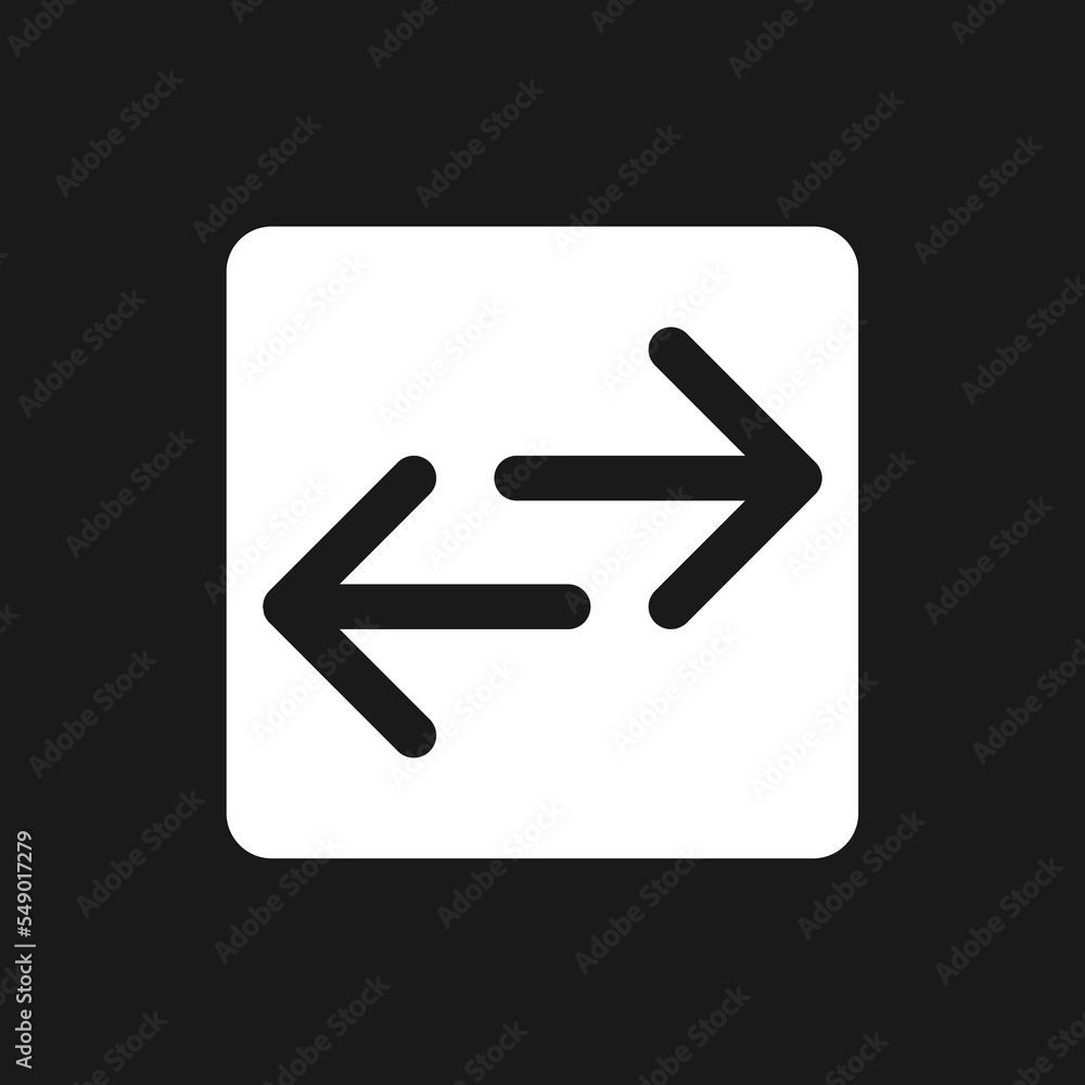 Swap languages dark mode glyph ui icon. Translator. Digital dictionary. User interface design. White silhouette symbol on black space. Solid pictogram for web, mobile. Vector isolated illustration Swap languages dark mode glyph ui icon. Translator. Digital dictionary. User interface design. White silhouette symbol on black space. Solid pictogram for web, mobile. Vector isolated illustration
