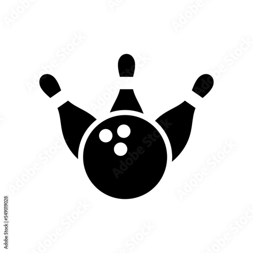 Bowling icon and pin bowling icon vector logo design template