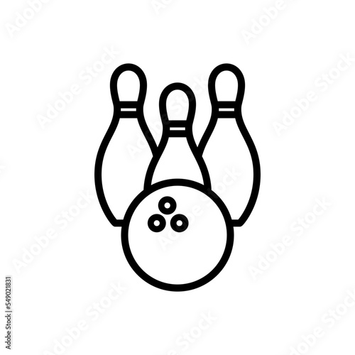 Bowling icon and pin bowling icon vector logo design template