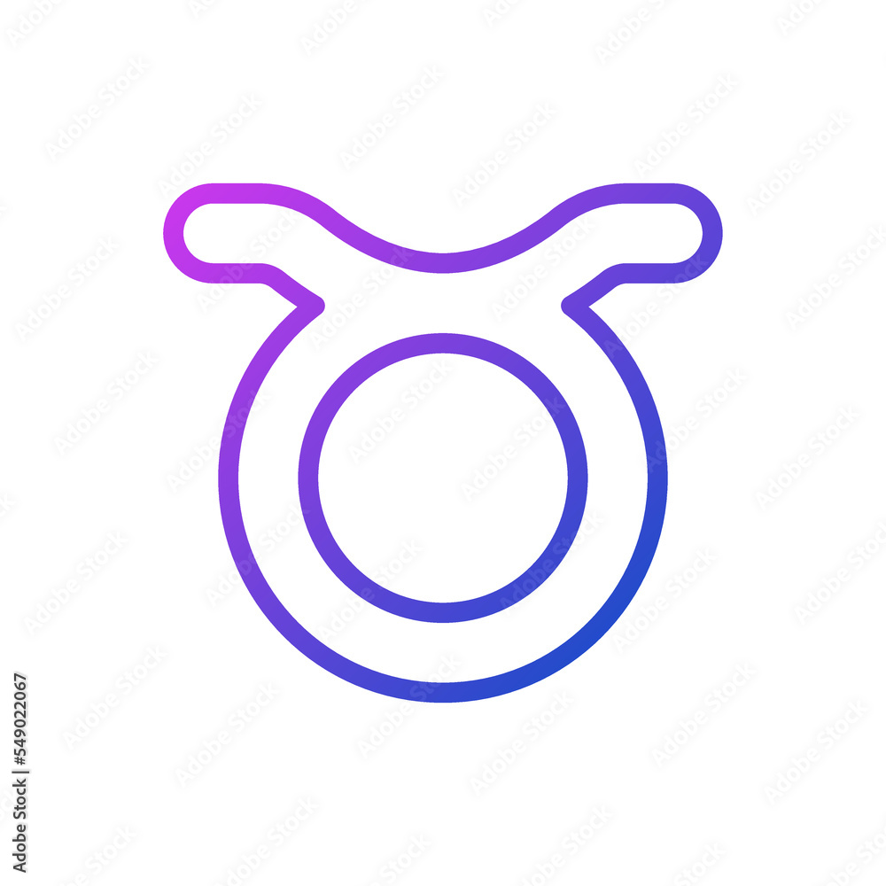 Taurus pixel perfect gradient linear vector icon. Star sign. Second element of modern zodiac system. Bull in astrology. Thin line color symbol. Modern style pictogram. Vector isolated outline drawing Taurus pixel perfect gradient linear vector icon. Star sign. Second element of modern zodiac system. Bull in astrology. Thin line color symbol. Modern style pictogram. Vector isolated outline drawing