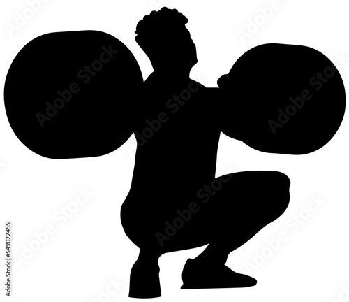 Silhouette of Olympic Lifter Front Squat