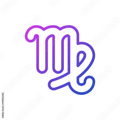 Virgo pixel perfect gradient linear vector icon. Earth sign of zodiacal constellations. Astrological maiden. Thin line color symbol. Modern style pictogram. Vector isolated outline drawing