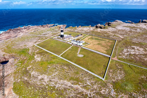 Aerial view of the Lighthouse on Tory Island, County Donegal, Republic of Ireland photo