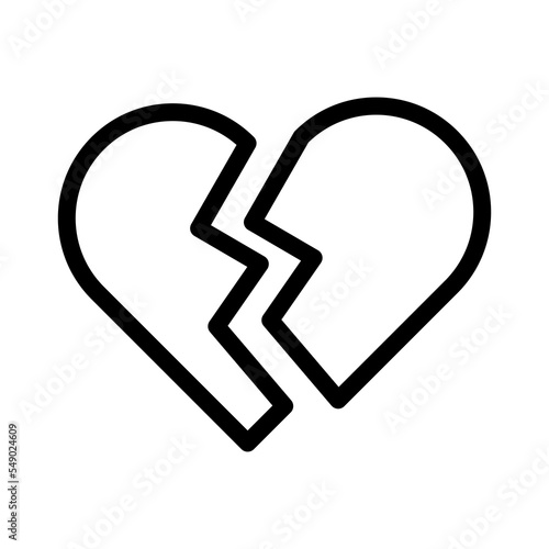 heart break line icon illustration vector graphic