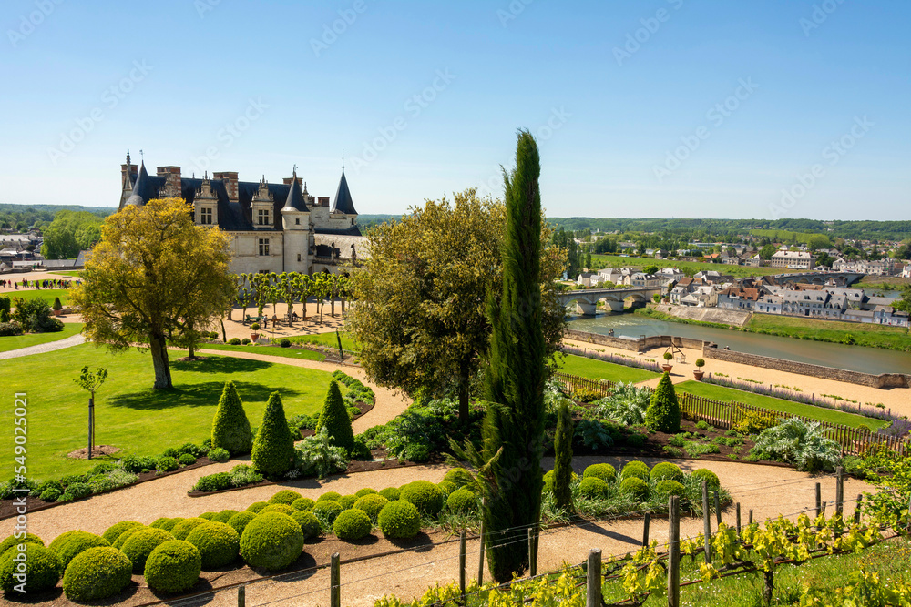  Amboise, Jardin Paysager du Logis Royal de Style Renaissance . Indre-et-Loire . centre Val de Loire. France