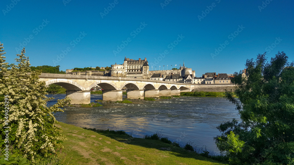  Amboise. La Loire au pied du chateau d'Amboise . Indre-et-Loire . centre Val de Loire. France