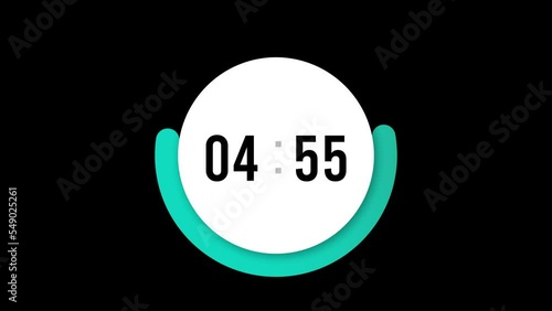 Special Clock 5 Minute countdown animation Timer Countdown. Countdown 5 minutes. 4K UHD