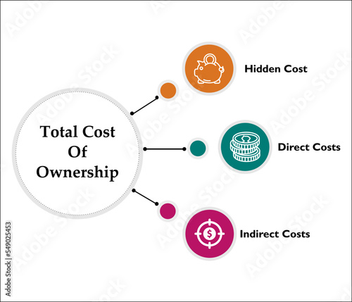 Total Cost Of Ownership Model with icons in an Infographic template