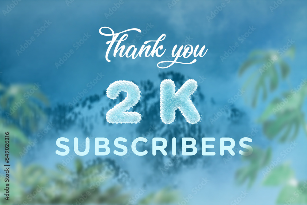 2 K subscribers celebration greeting banner with frozen Design