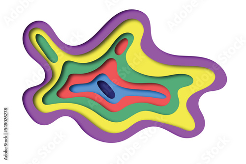 Abstract multicolor paper cut background. Wave carve template vector illustration

