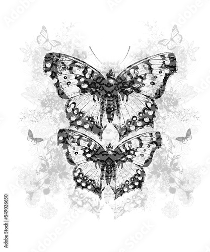 Abstract print with plain ground 