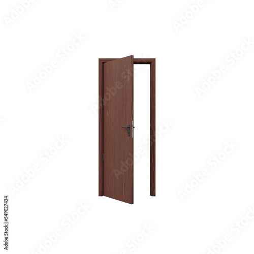 Detailled oak Open door isolated