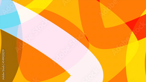 Colorful abstraction of red, yellow, and white curving wide stripes. Motion. Bright bending figures and lines.