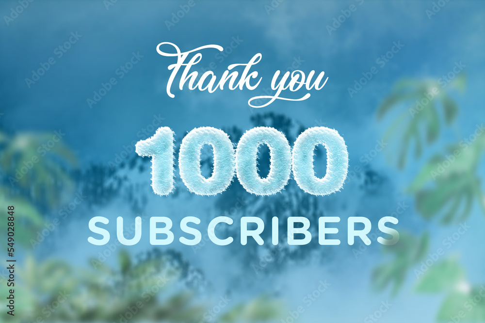 1000 subscribers celebration greeting banner with frozen Design 1000 subscribers celebration greeting banner with frozen Design