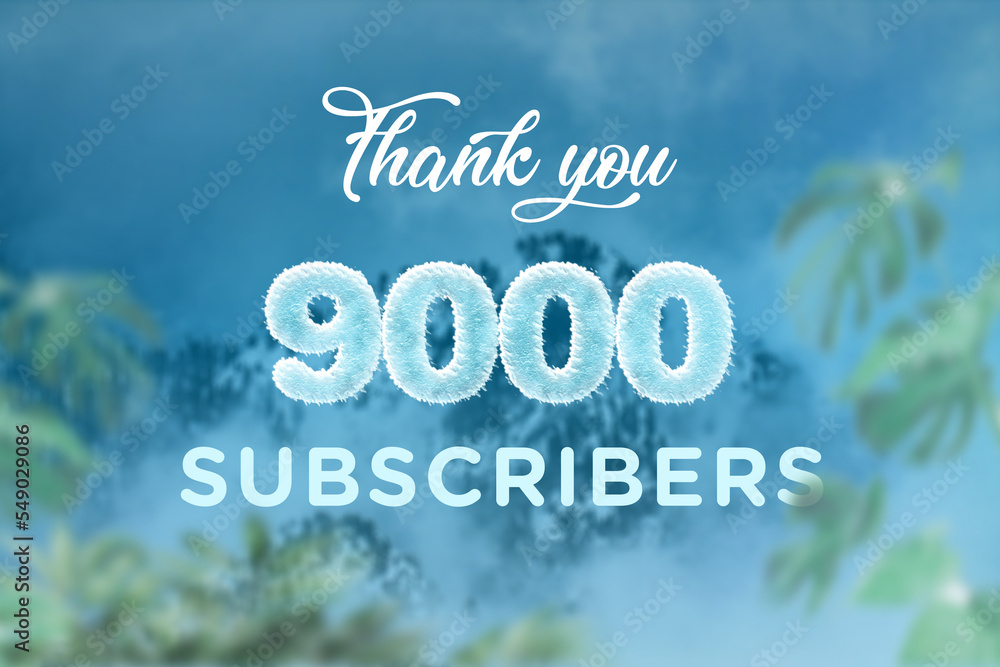 9000 subscribers celebration greeting banner with frozen Design 9000 subscribers celebration greeting banner with frozen Design