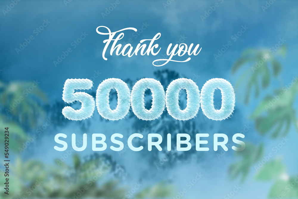 50000 subscribers celebration greeting banner with frozen Design 50000 subscribers celebration greeting banner with frozen Design