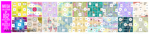 Mega collection of 162 social media post puzzle design template