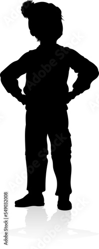 Silhouette Kid Child In Win...