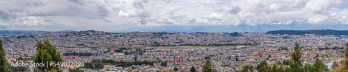 The abandoned old airport and cityscape of Quito, the capital of Ecuador