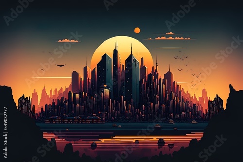 City Skyline Concept Illustration