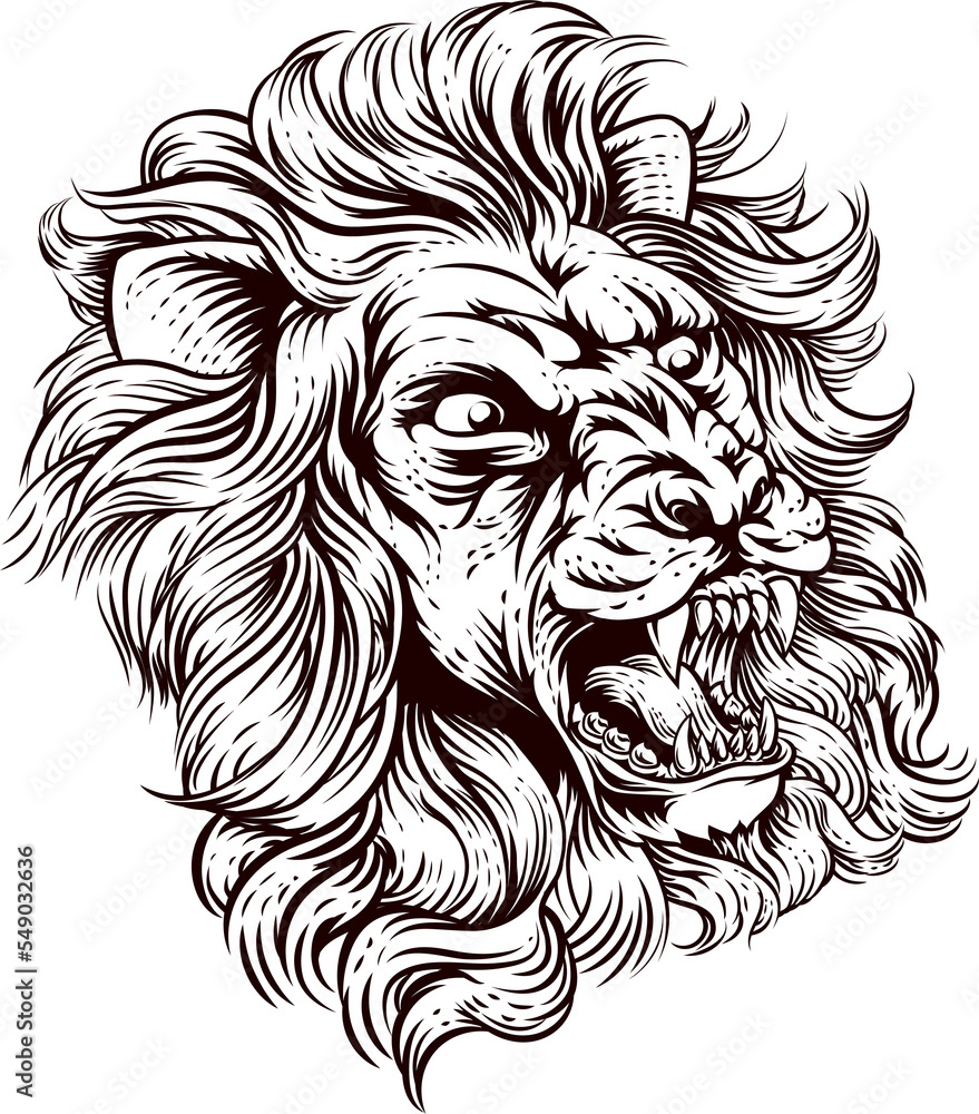 Lion Roaring Illustration Lion Roaring Illustration