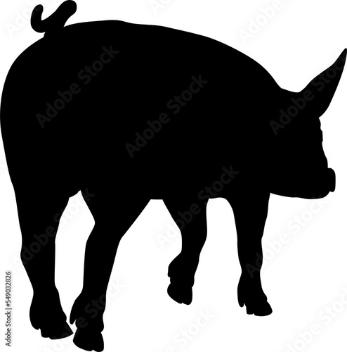 Pig Silhouette Farm Animal