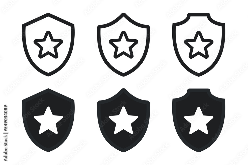 Shield star sign symbol. Illustration vector Shield star sign symbol. Illustration vector