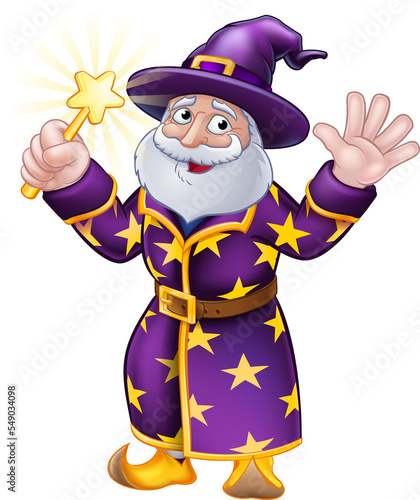 Wizard with Wand Cartoon Ch...