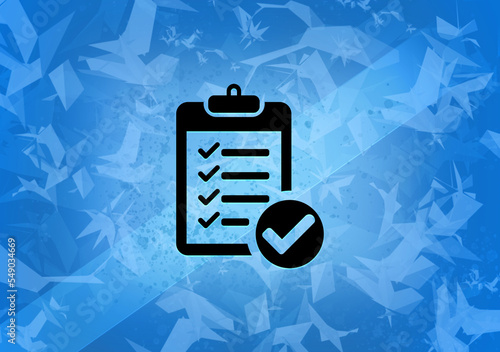 Checklist aesthetic abstract icon on blue background