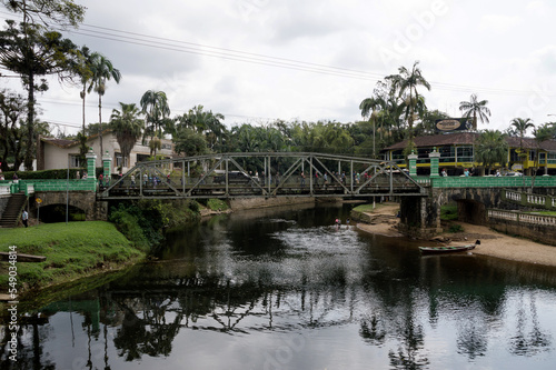 Old reinforced bridge in metal and concrete in Morretes in Brazil