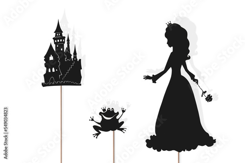 Princess and Frog shadow puppets