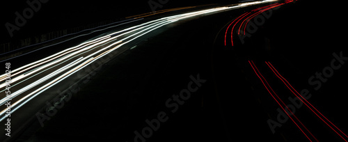 lights of cars with night. long exposure