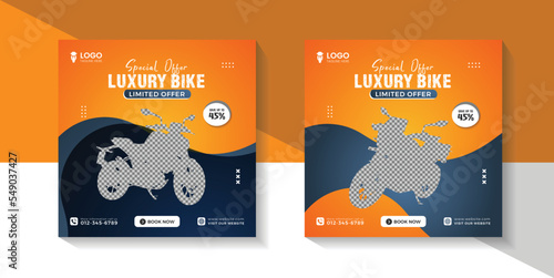 New Social Offer Motorcycle Banner New Motorcycle/Bike sale Social media and Bike riding social media post and bike service template design