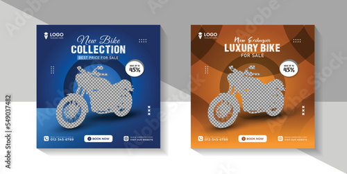 Motorcycle Banner New Motorcycle/Bike sale Social media and Bike riding social media post and bike service template design