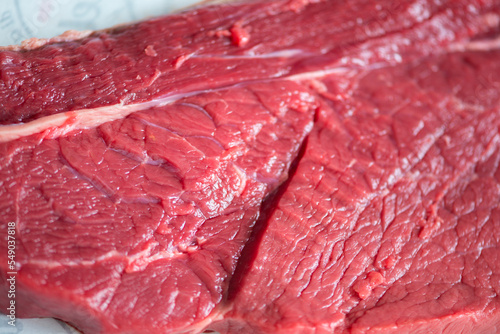 Close up of raw beef steak