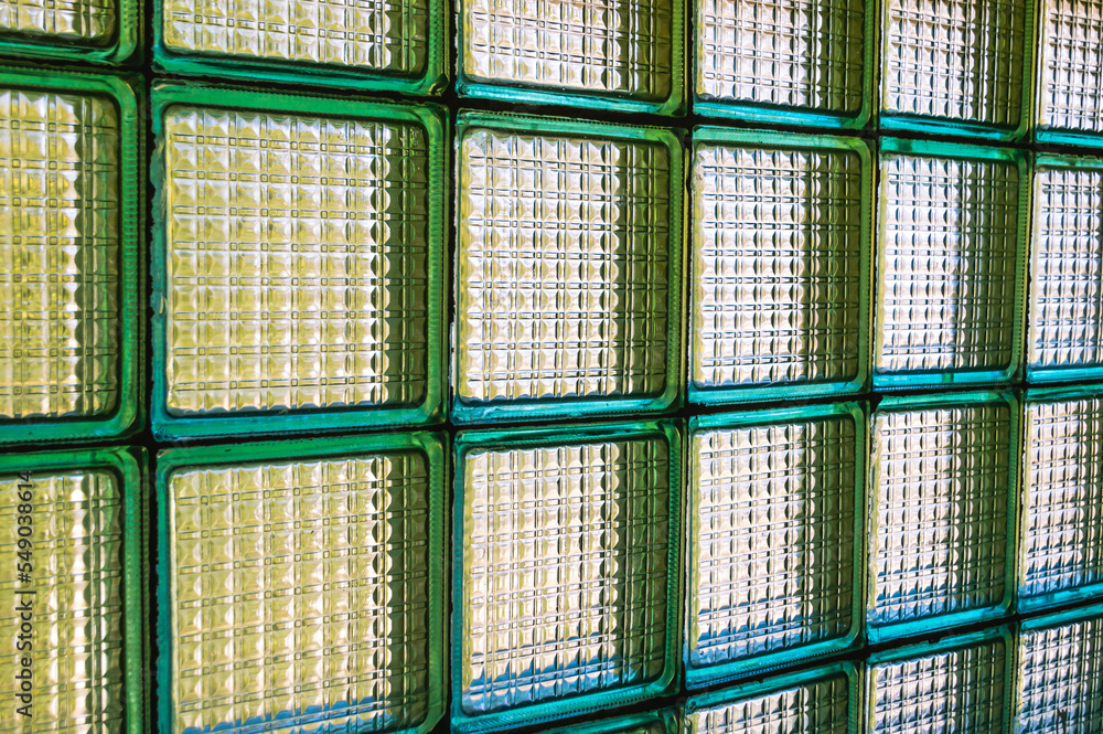 Glass blocks for partitions. Building materials for the construction of