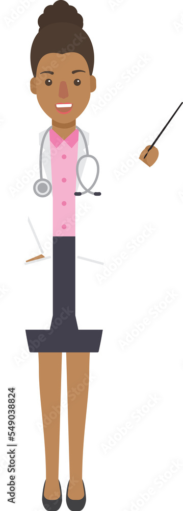 Black female doctor working, medical staff. Black female doctor working, medical staff.