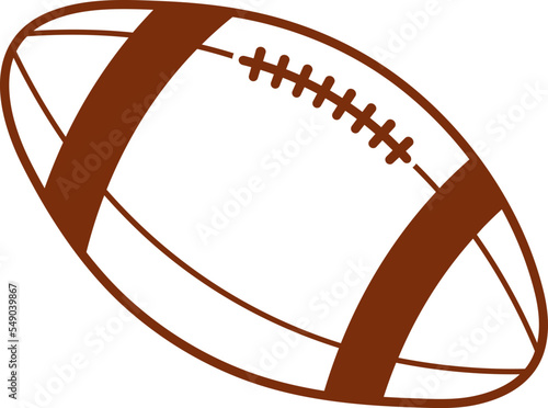 Brown football outlline isolated illustration