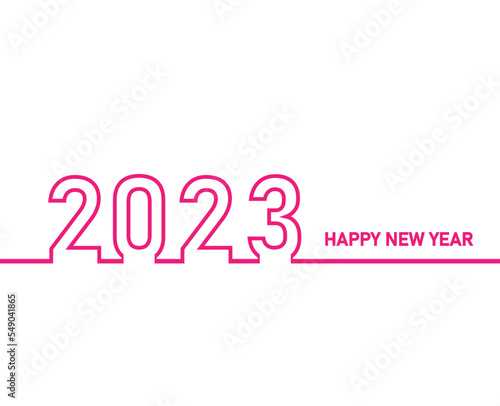 Happy new year 2023 background with pink line