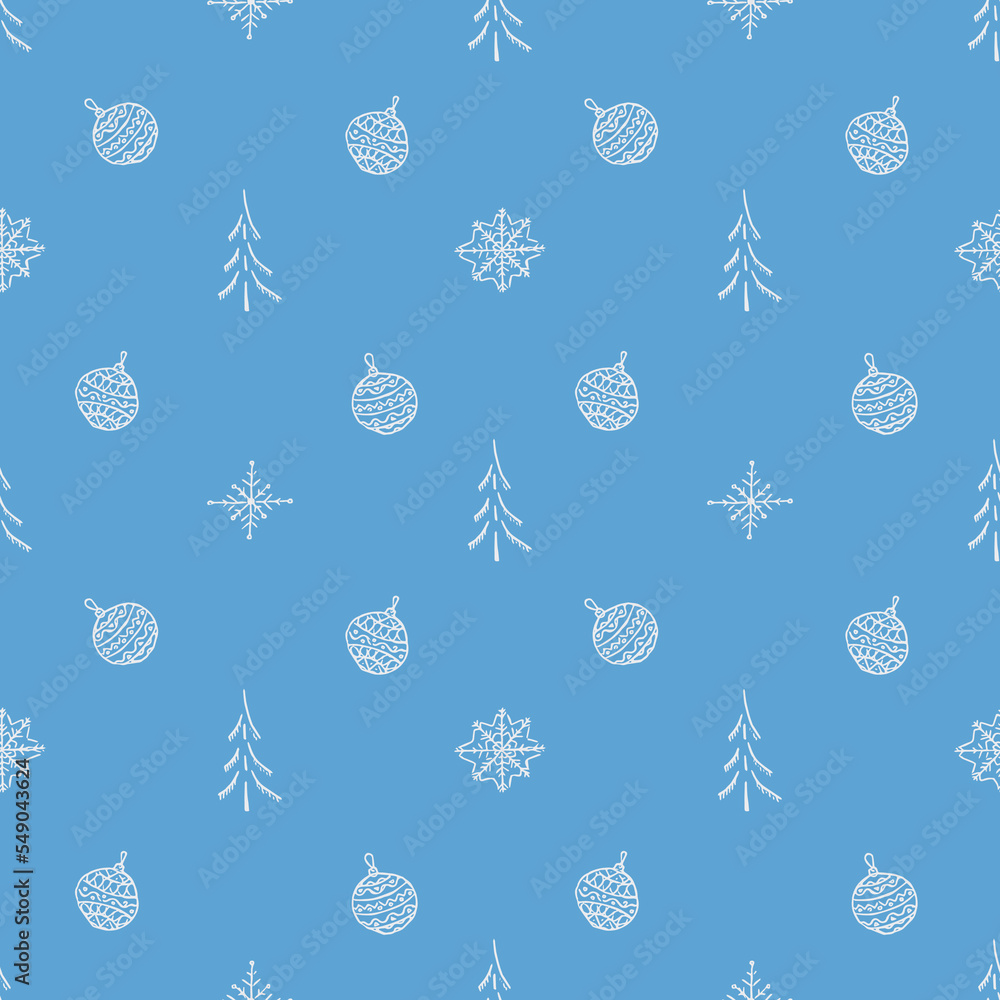 Seamless christmas tree pattern. christmas tree ornament. Doodle illustration with christmas tree Seamless christmas tree pattern. christmas tree ornament. Doodle illustration with christmas tree