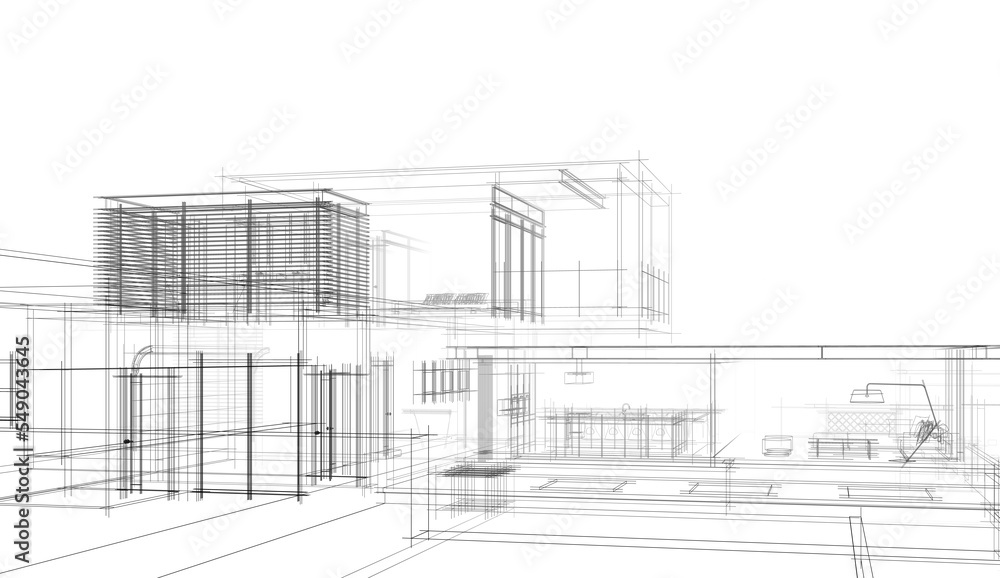 architectural sketch of a house architectural sketch of a house
