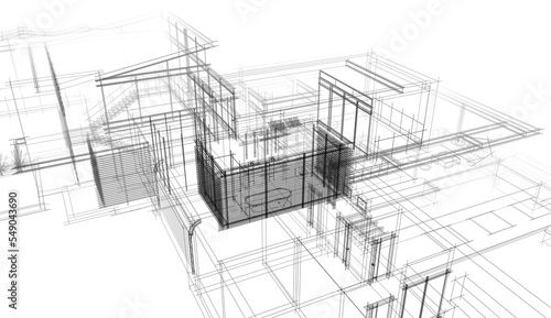 architectural sketch of a house